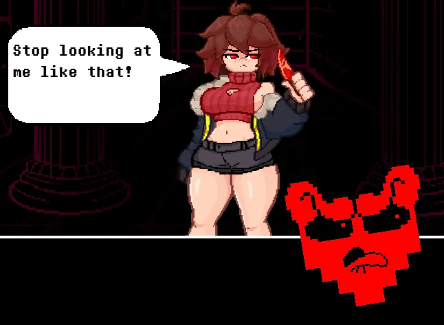 A dialogue scene in LoveManiac: Scarlet Lust